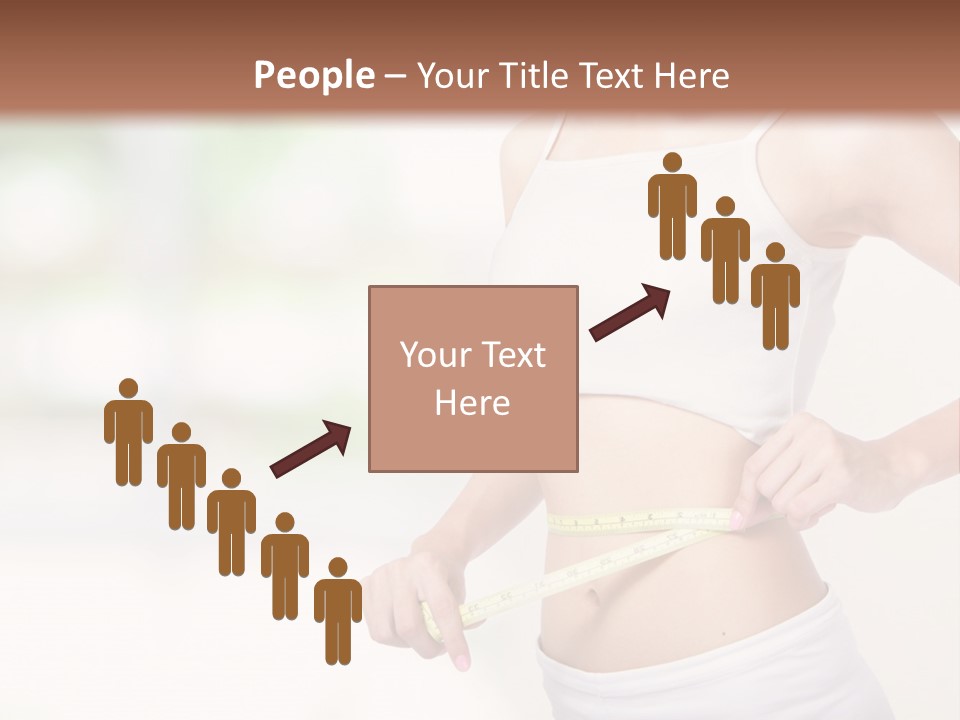 Girl Measures Her Waist PowerPoint Template