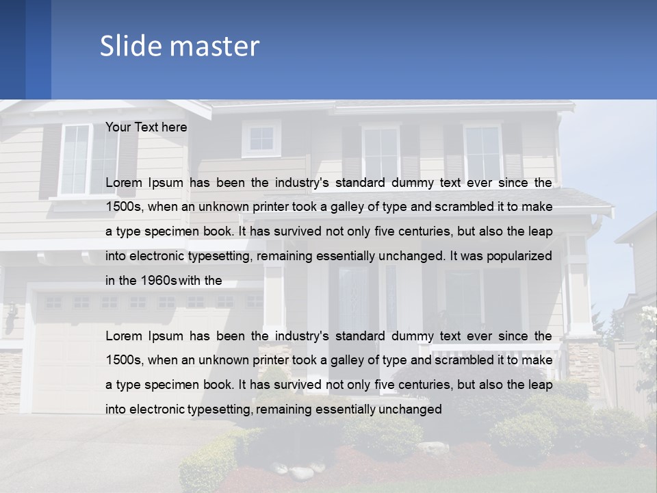 Two-Storey House With Garage PowerPoint Template