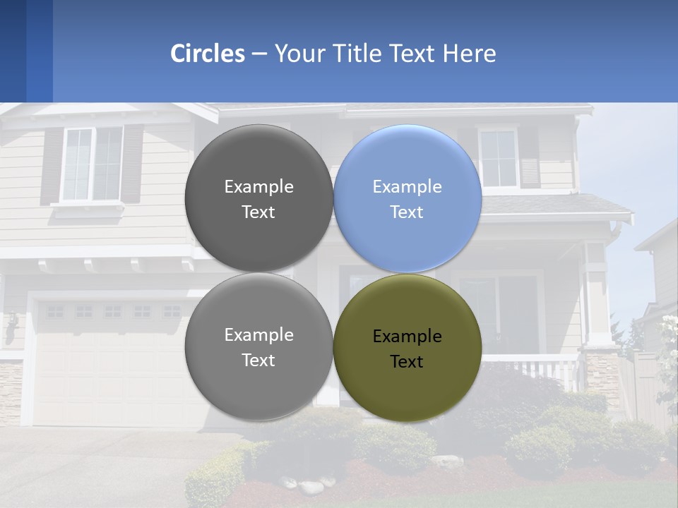 Two-Storey House With Garage PowerPoint Template