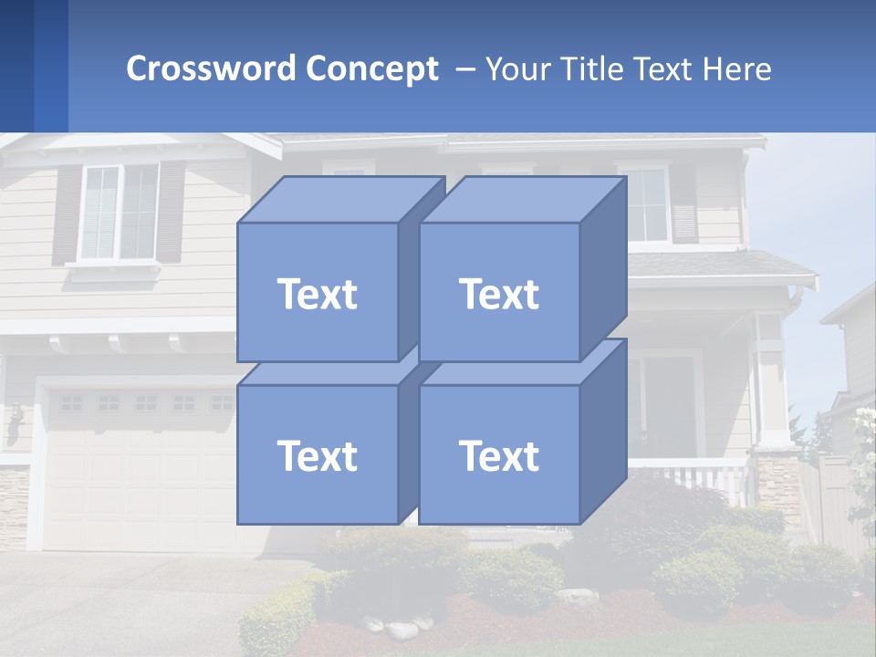 Two-Storey House With Garage PowerPoint Template