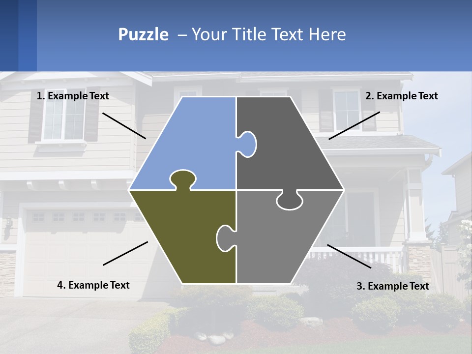 Two-Storey House With Garage PowerPoint Template