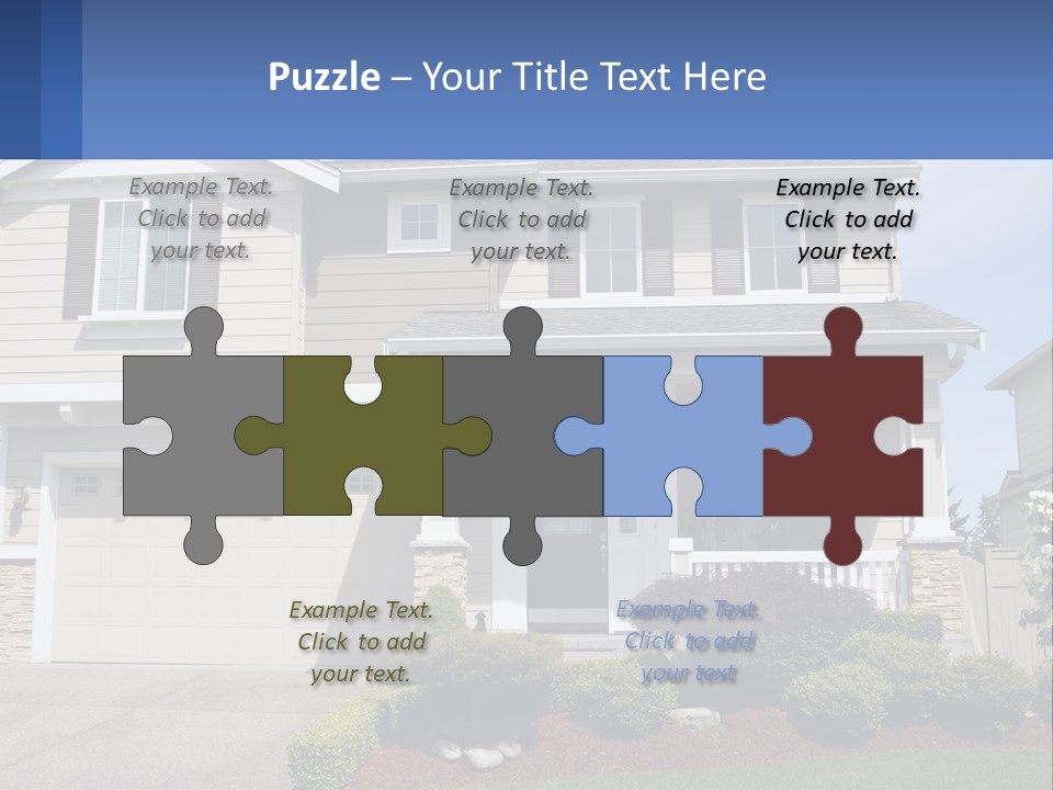 Two-Storey House With Garage PowerPoint Template