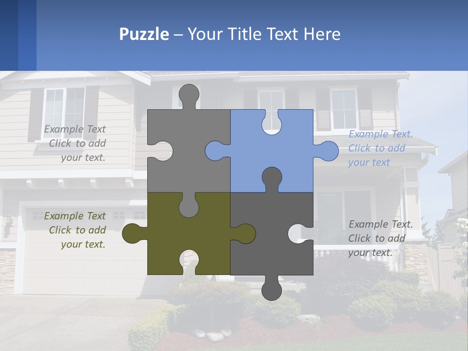 Two-Storey House With Garage PowerPoint Template