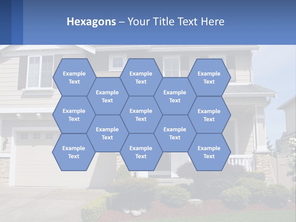 Two-Storey House With Garage PowerPoint Template