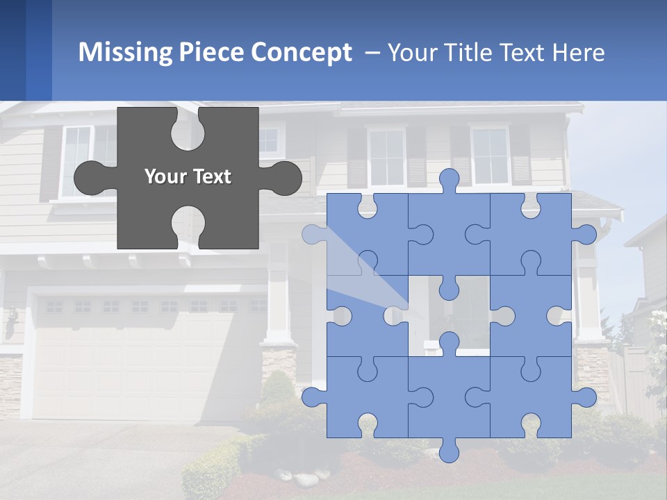 Two-Storey House With Garage PowerPoint Template