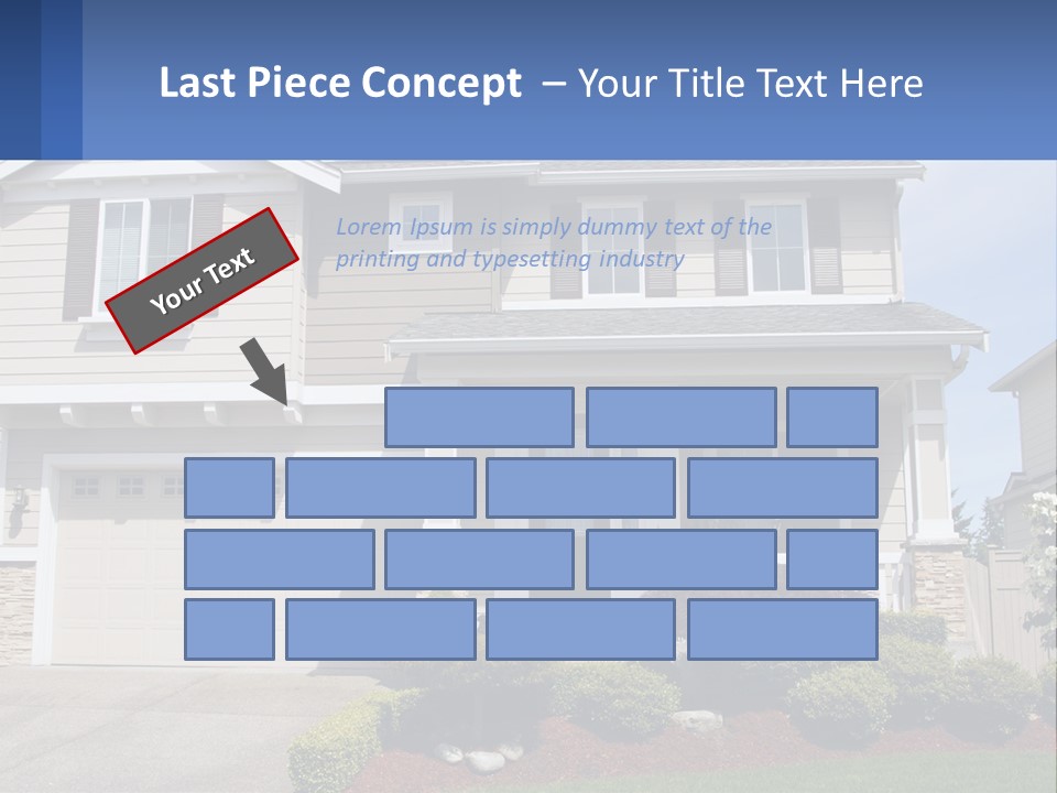 Two-Storey House With Garage PowerPoint Template