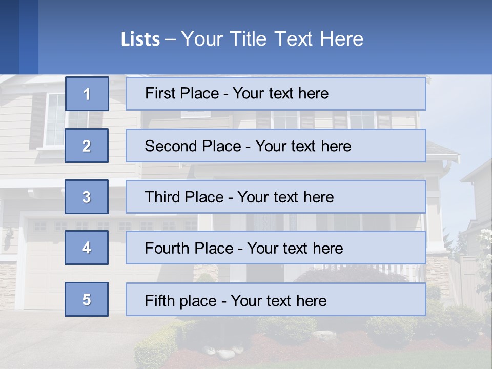 Two-Storey House With Garage PowerPoint Template