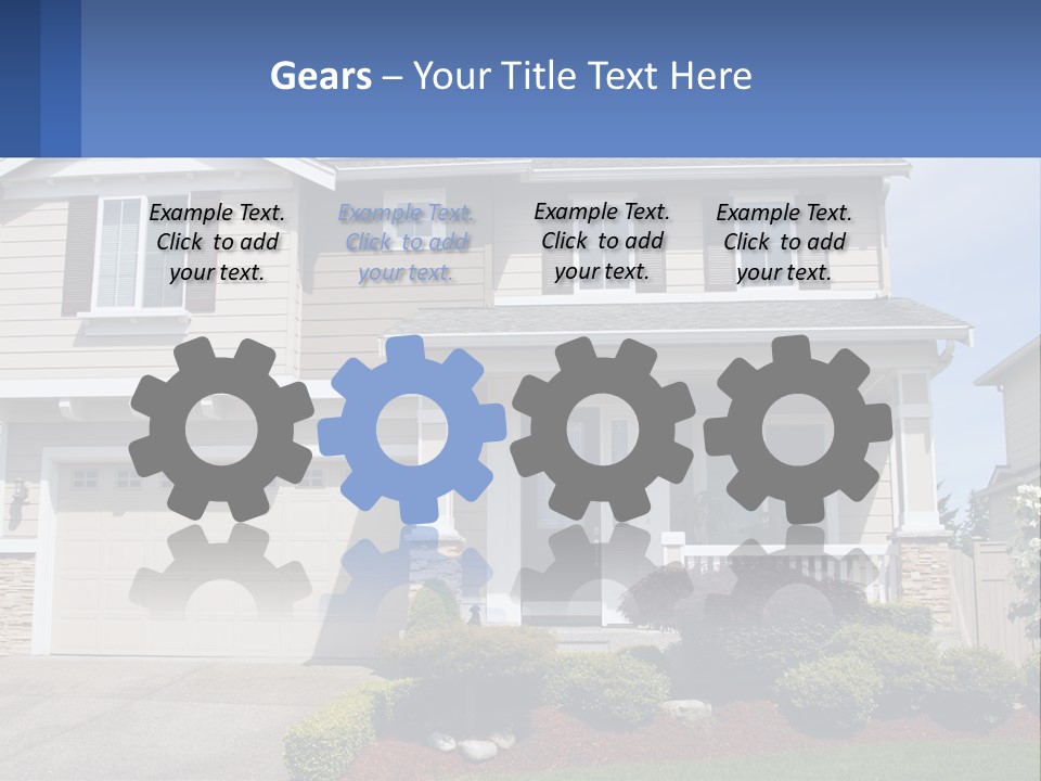 Two-Storey House With Garage PowerPoint Template