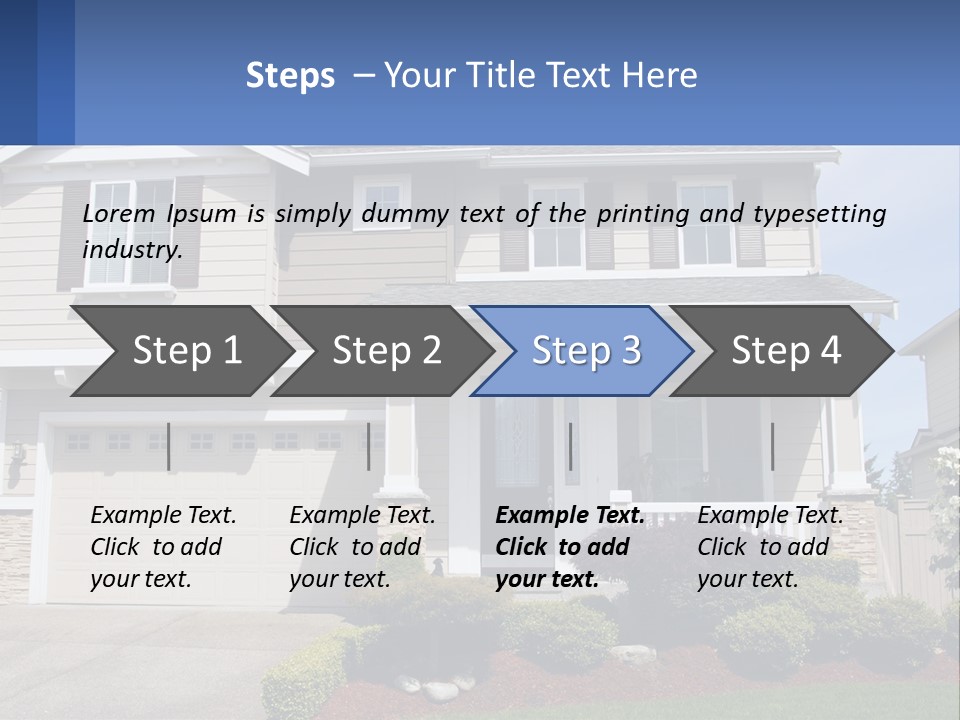 Two-Storey House With Garage PowerPoint Template