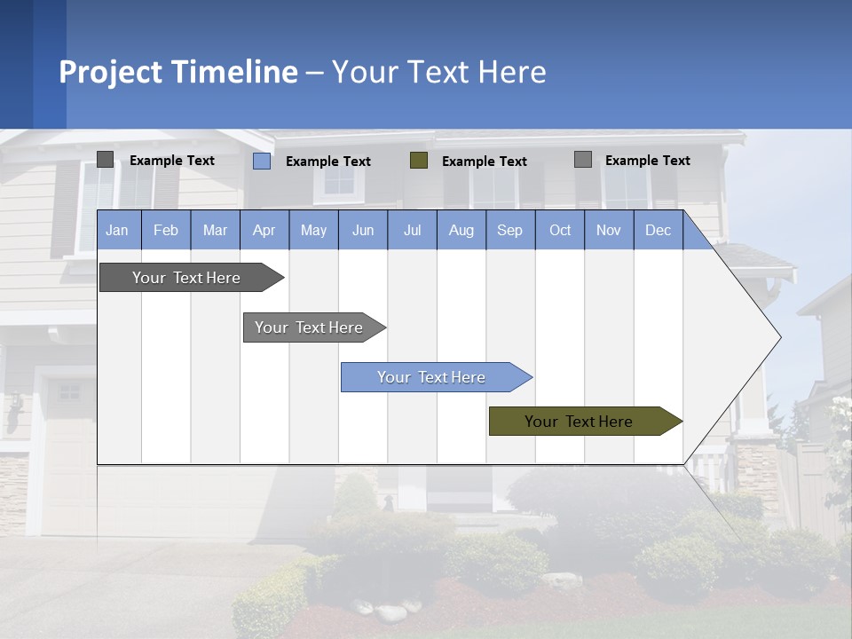 Two-Storey House With Garage PowerPoint Template