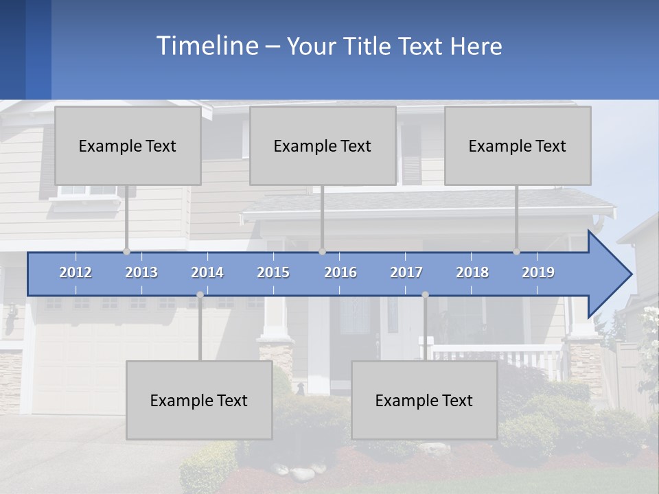 Two-Storey House With Garage PowerPoint Template