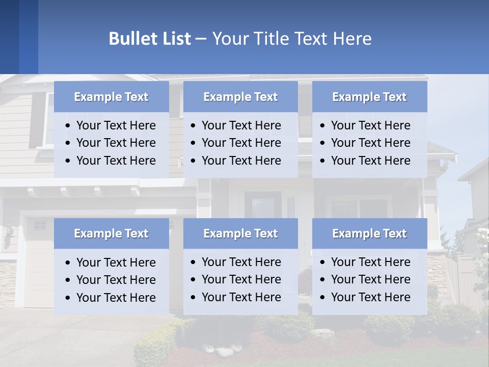 Two-Storey House With Garage PowerPoint Template