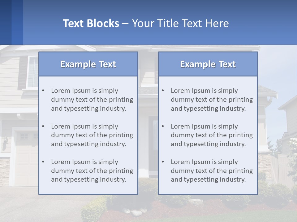 Two-Storey House With Garage PowerPoint Template