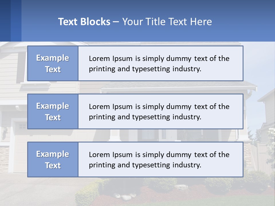 Two-Storey House With Garage PowerPoint Template