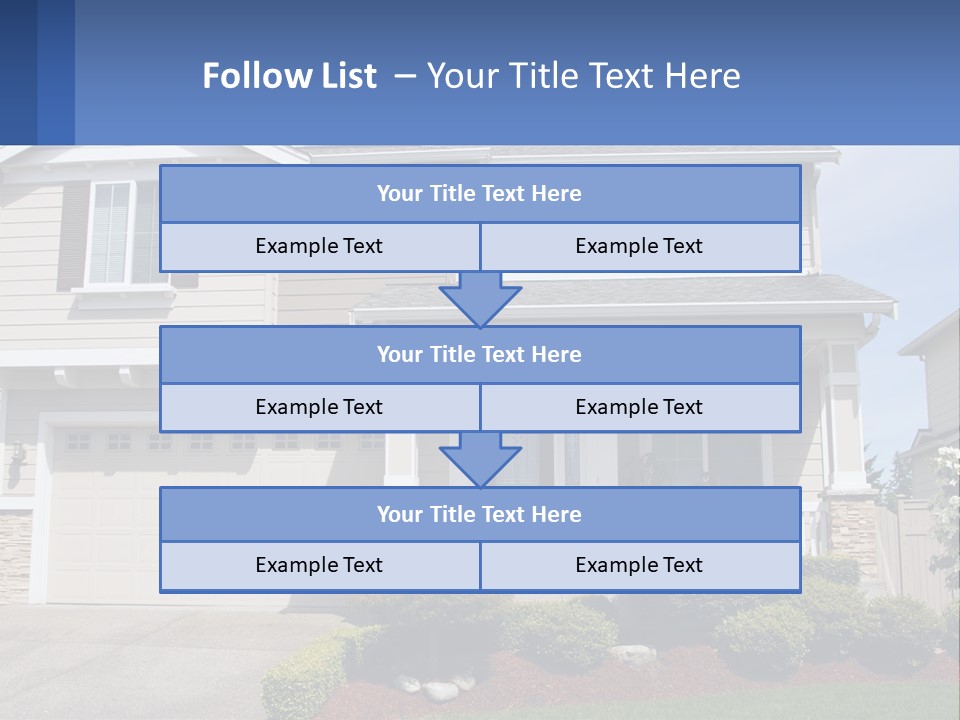 Two-Storey House With Garage PowerPoint Template