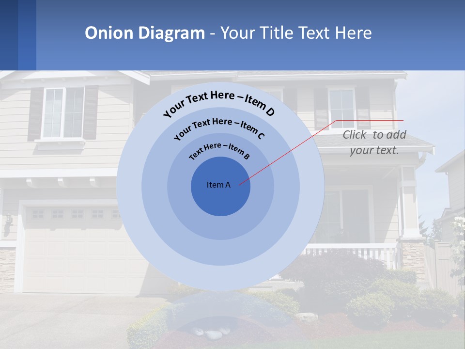 Two-Storey House With Garage PowerPoint Template