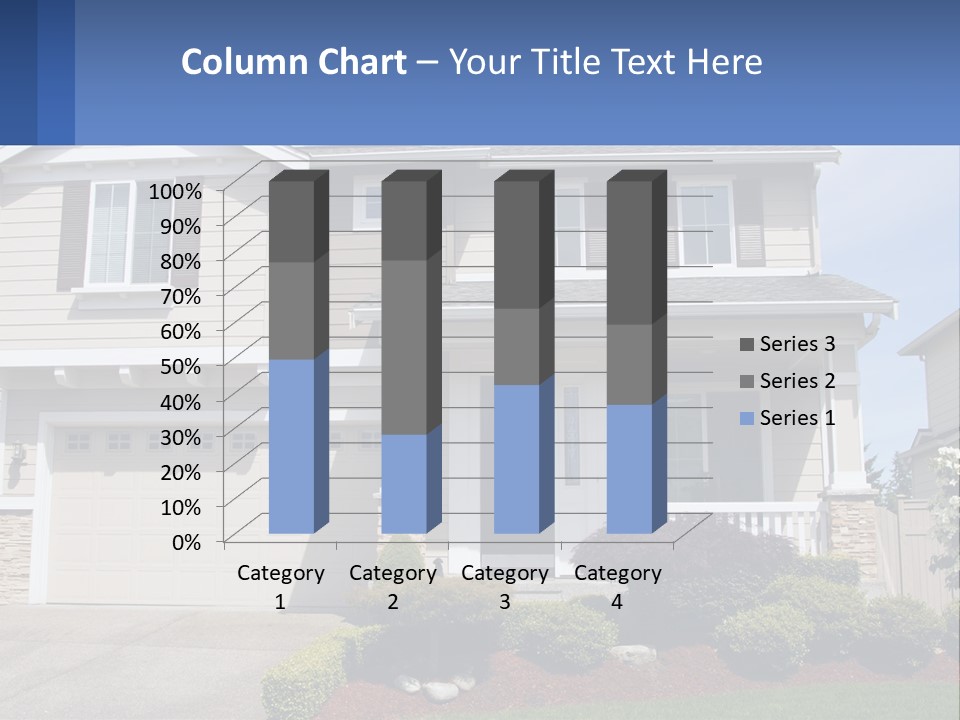 Two-Storey House With Garage PowerPoint Template