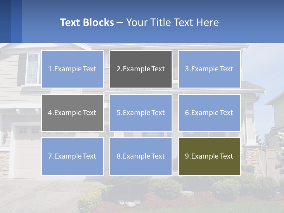 Two-Storey House With Garage PowerPoint Template