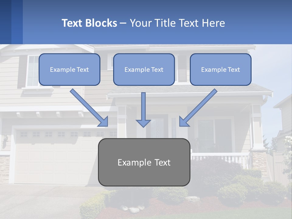 Two-Storey House With Garage PowerPoint Template