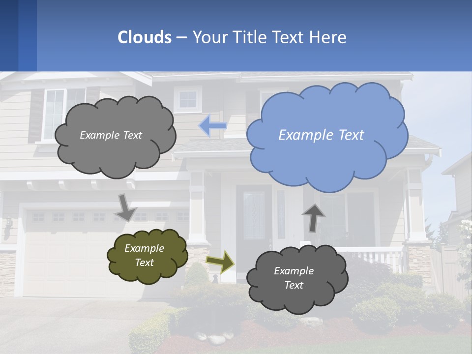 Two-Storey House With Garage PowerPoint Template