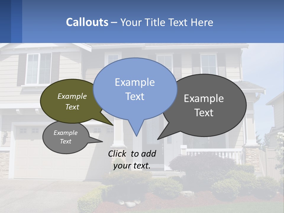Two-Storey House With Garage PowerPoint Template
