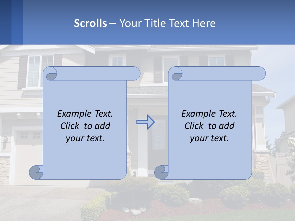 Two-Storey House With Garage PowerPoint Template