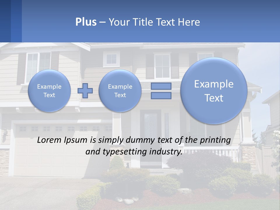 Two-Storey House With Garage PowerPoint Template