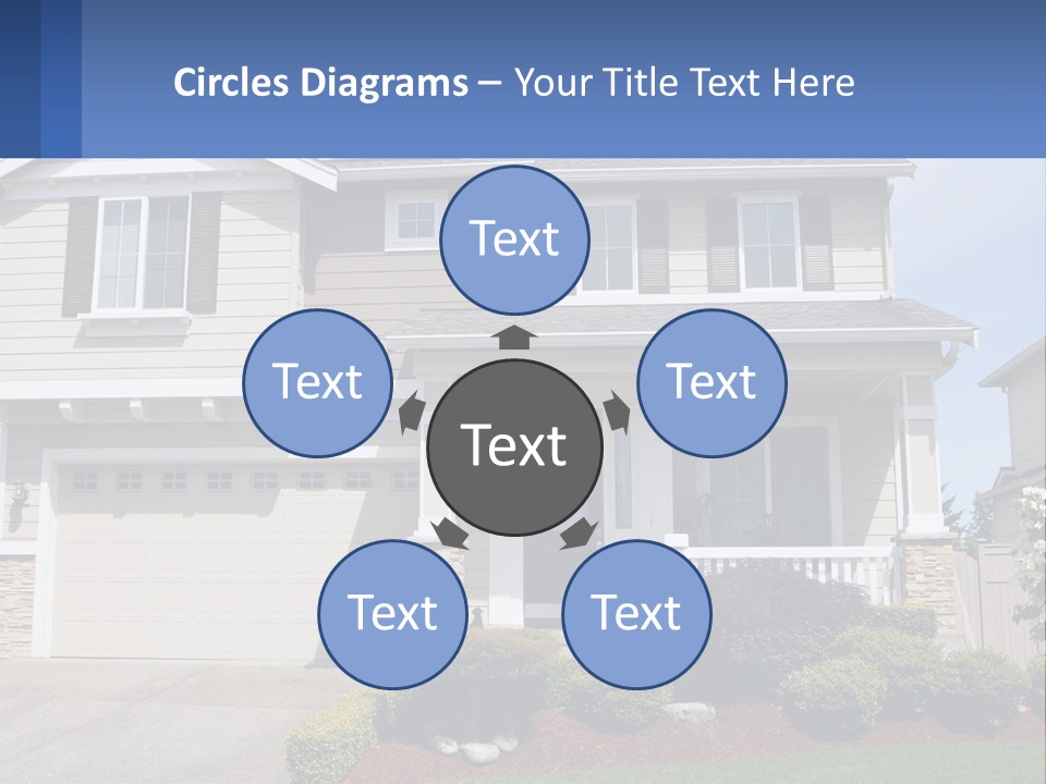 Two-Storey House With Garage PowerPoint Template
