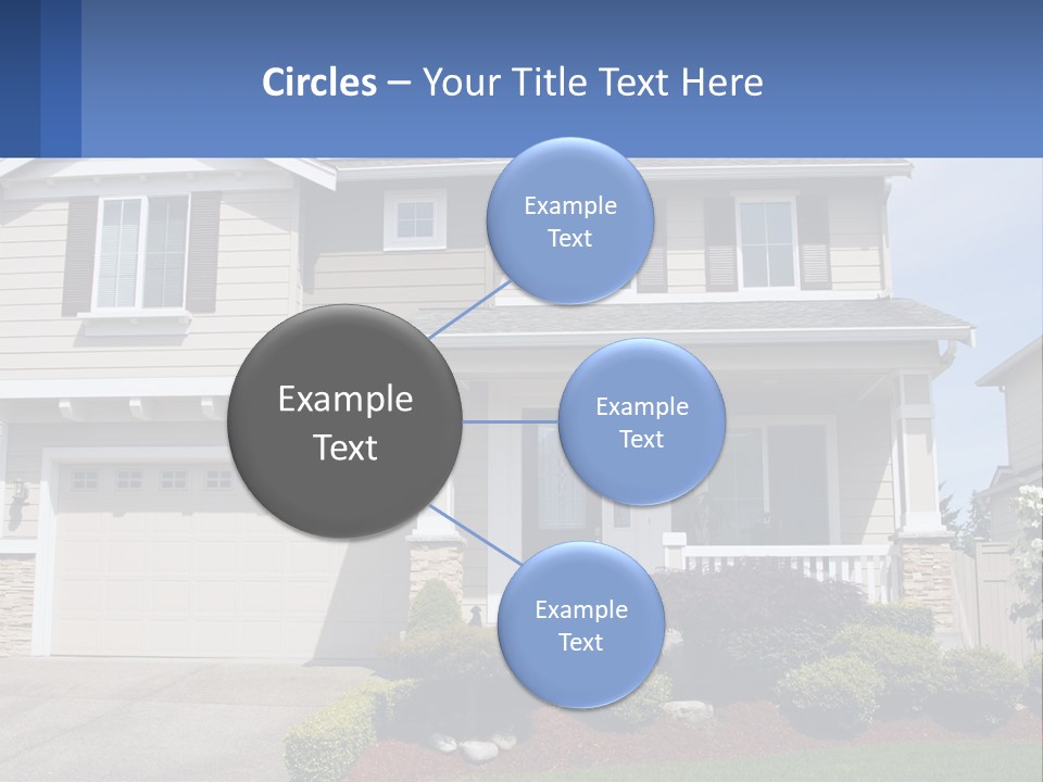 Two-Storey House With Garage PowerPoint Template