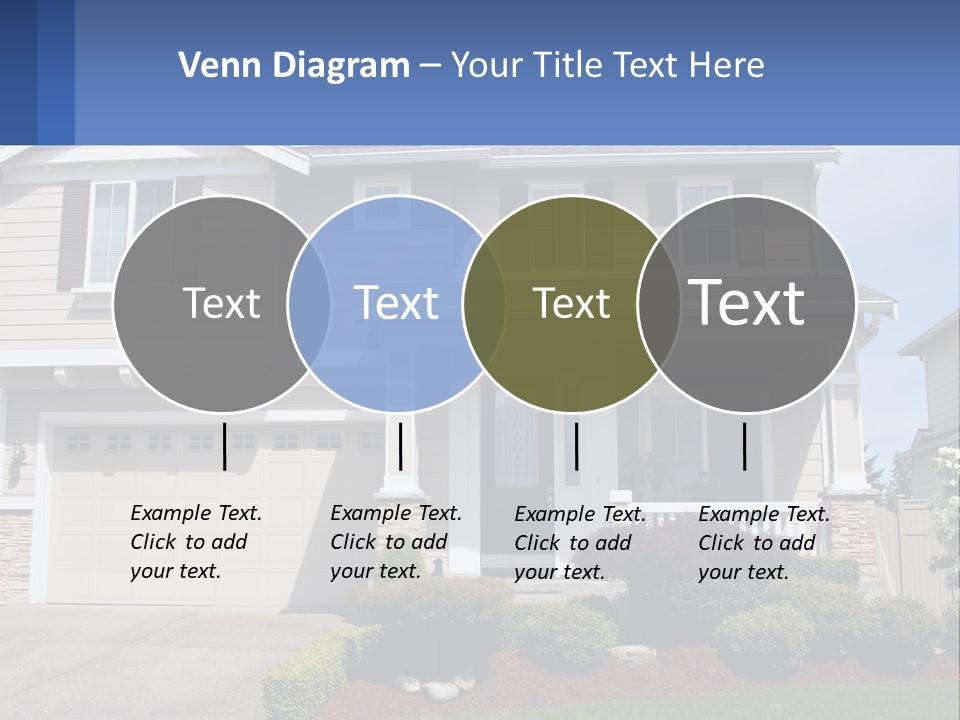 Two-Storey House With Garage PowerPoint Template