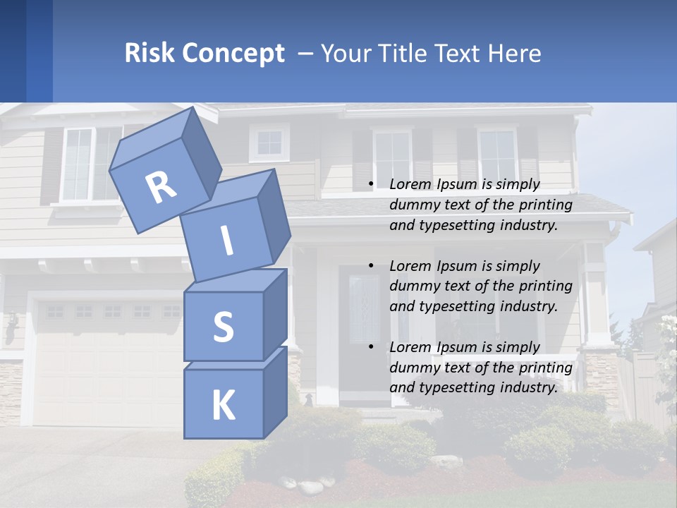 Two-Storey House With Garage PowerPoint Template