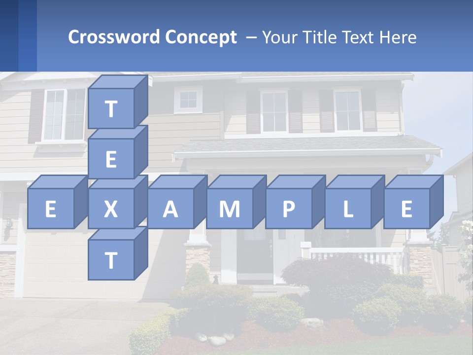 Two-Storey House With Garage PowerPoint Template