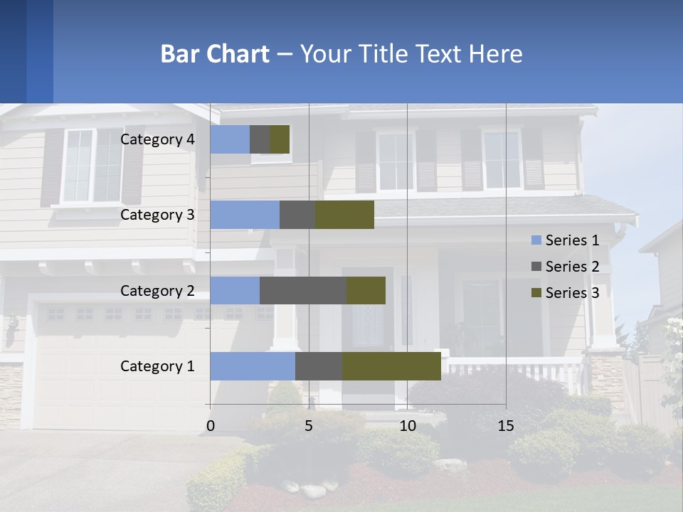 Two-Storey House With Garage PowerPoint Template
