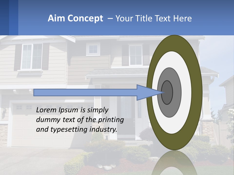 Two-Storey House With Garage PowerPoint Template
