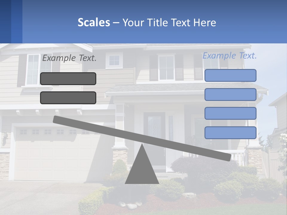 Two-Storey House With Garage PowerPoint Template