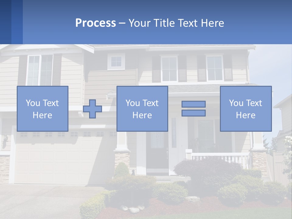 Two-Storey House With Garage PowerPoint Template