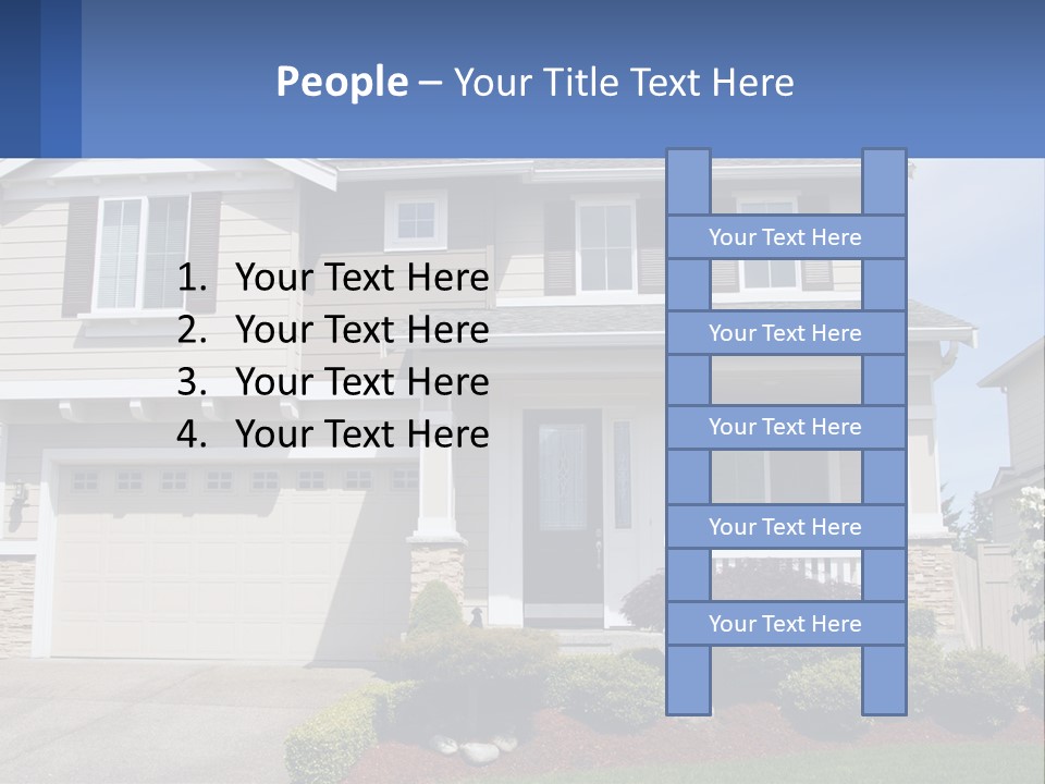 Two-Storey House With Garage PowerPoint Template