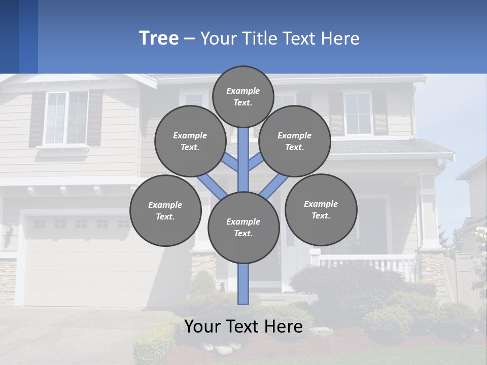 Two-Storey House With Garage PowerPoint Template