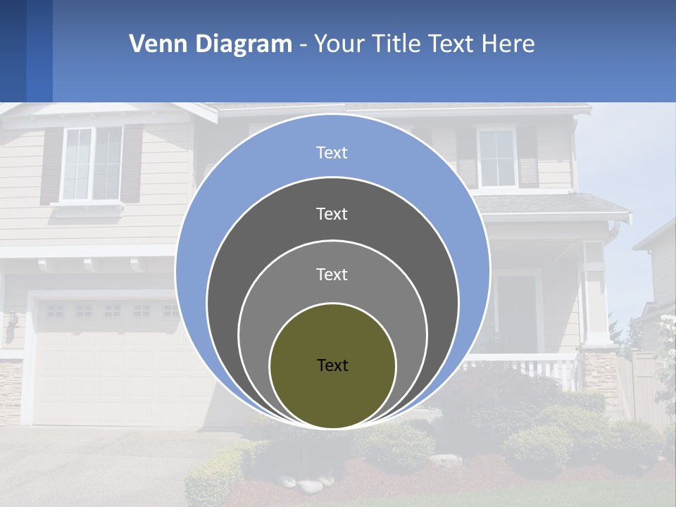 Two-Storey House With Garage PowerPoint Template