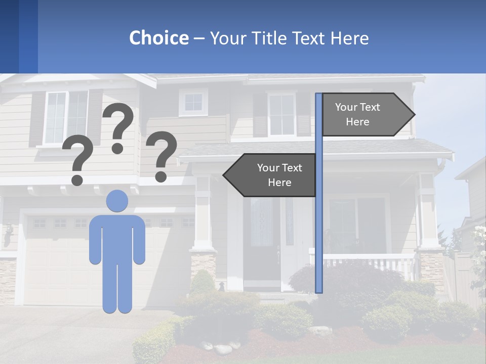 Two-Storey House With Garage PowerPoint Template