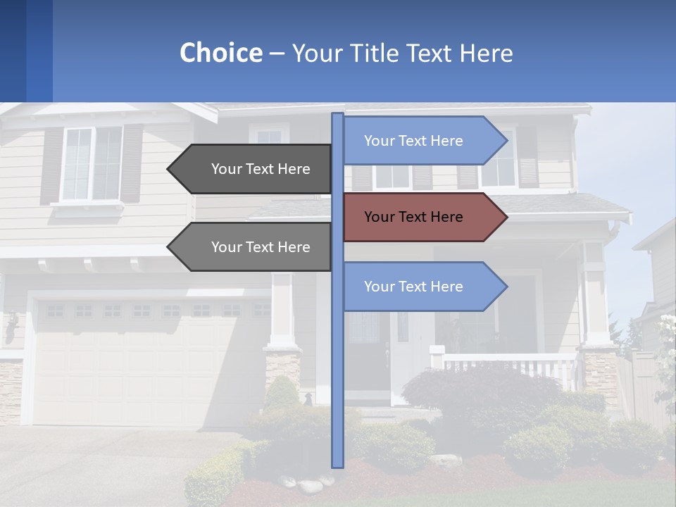 Two-Storey House With Garage PowerPoint Template