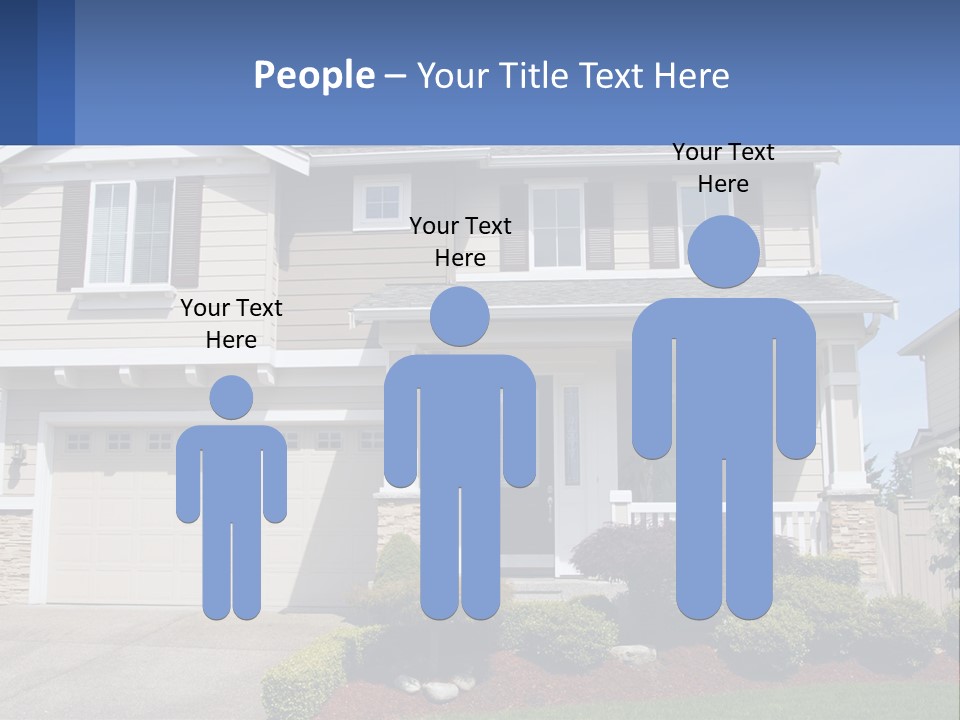 Two-Storey House With Garage PowerPoint Template