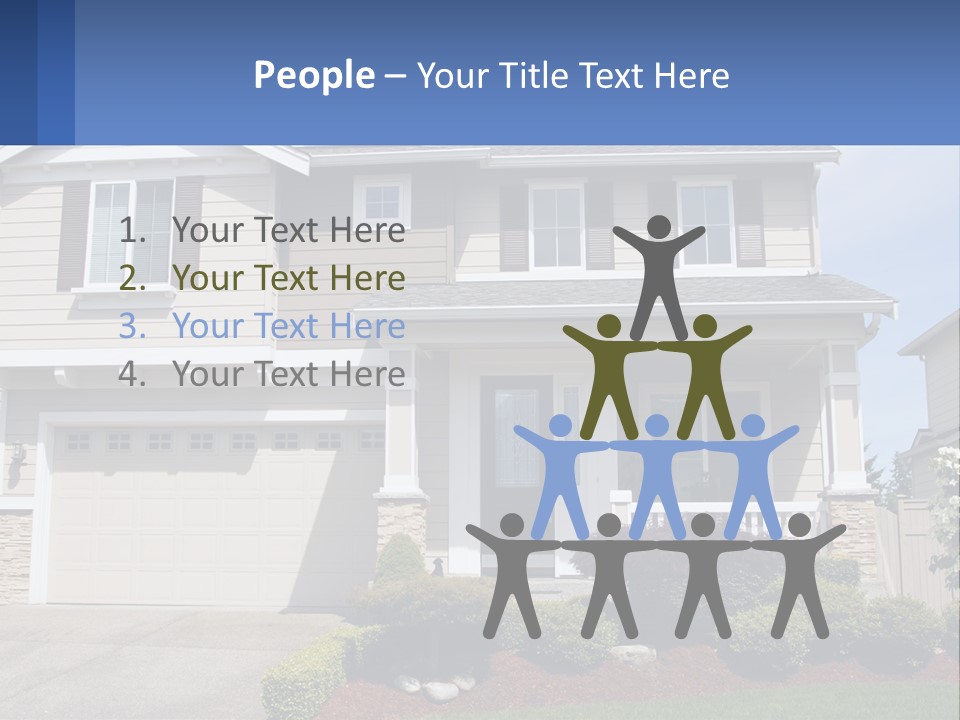 Two-Storey House With Garage PowerPoint Template