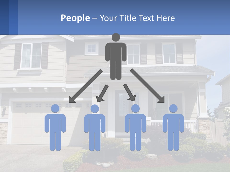 Two-Storey House With Garage PowerPoint Template