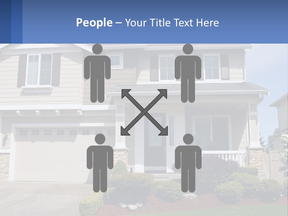 Two-Storey House With Garage PowerPoint Template