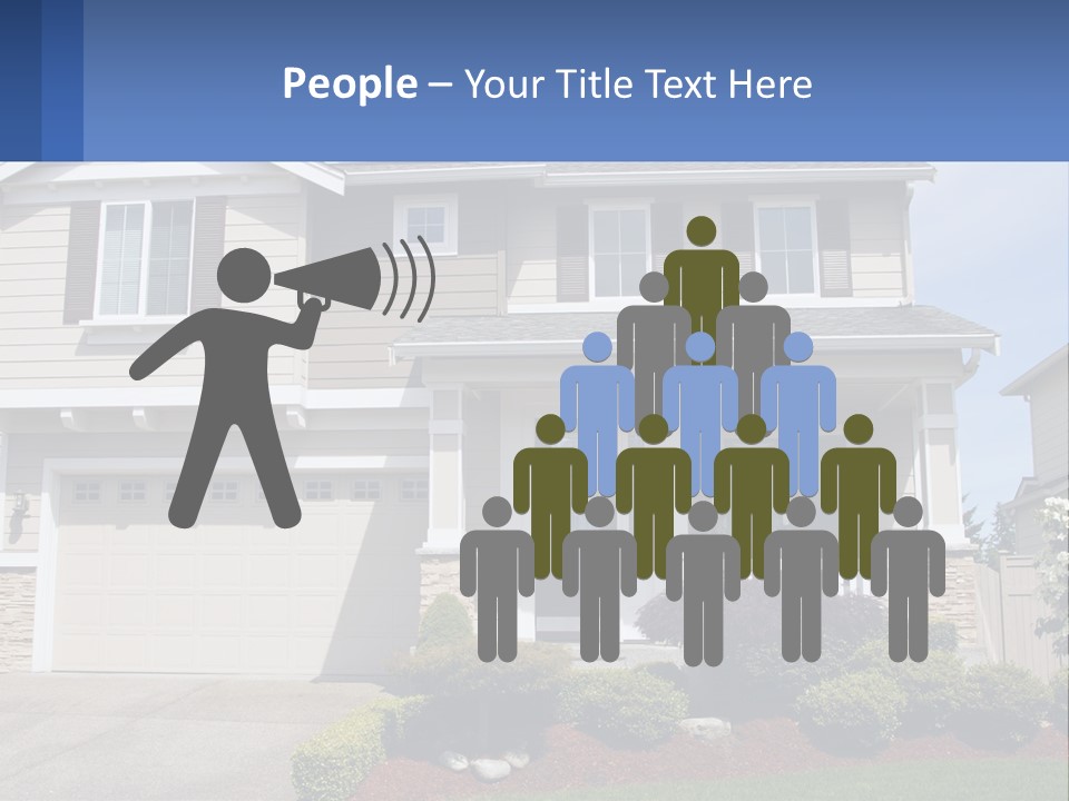 Two-Storey House With Garage PowerPoint Template