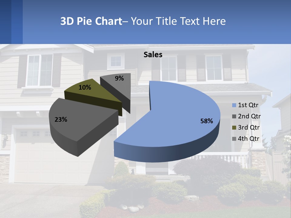 Two-Storey House With Garage PowerPoint Template