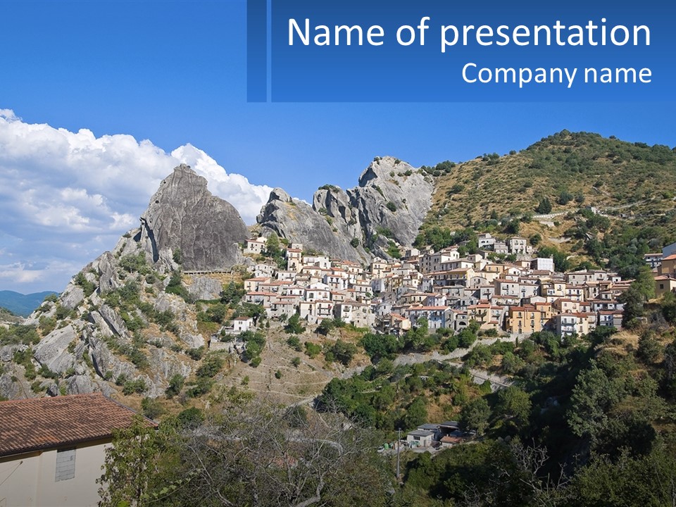 City On The Mountain PowerPoint Template