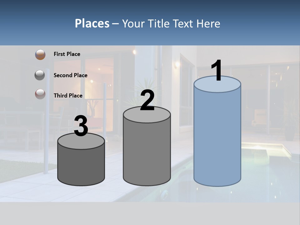 High-Tech House With Pool PowerPoint Template