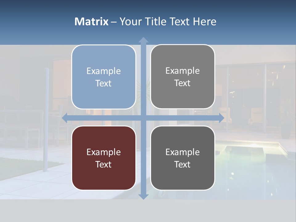 High-Tech House With Pool PowerPoint Template